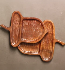 Wooden Acorn Platter – Set of 2